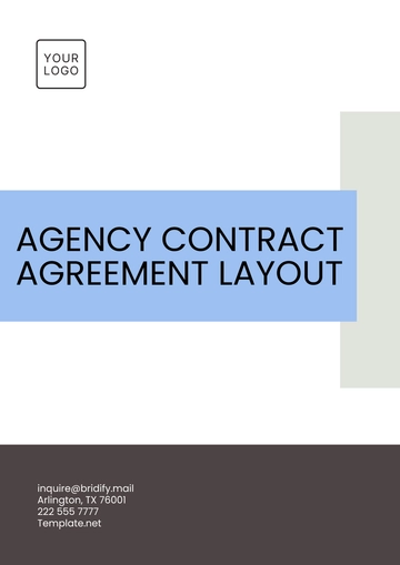 Free Agency Contract Agreement Layout Template to Edit Online