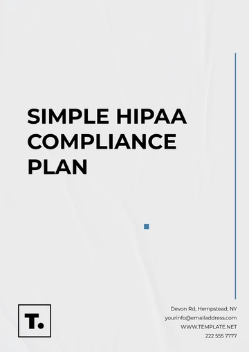 Free Simple HIPAA Compliance Plan Template to Edit Online