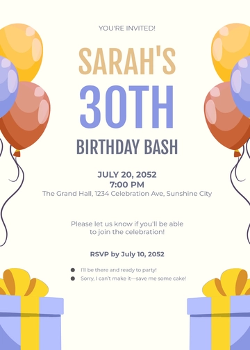 Free Birthday RSVP Card Invitation Template to Edit Online