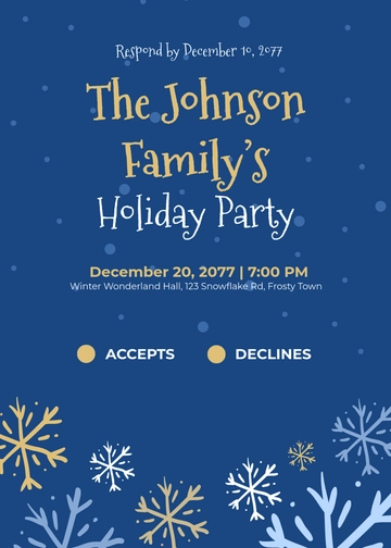 Free Holiday Party RSVP Card Invitation Template to Edit Online