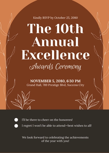 Free Aesthetic Award RSVP Card Invitation Template to Edit Online