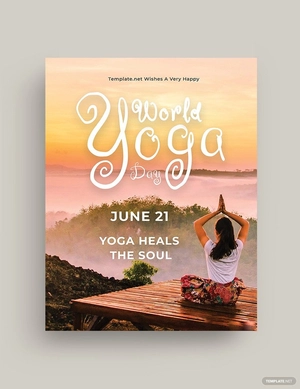 World Yoga Day Greeting Card Template