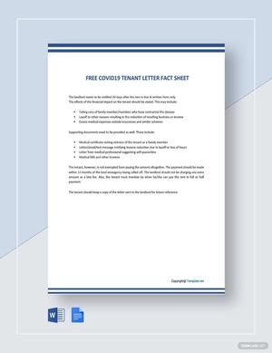 Coronavirus COVID19 Tenant Letter Fact Sheet Template