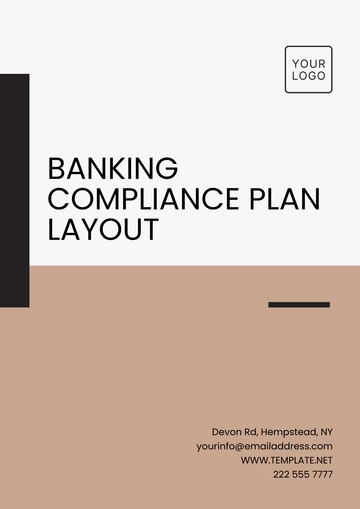 Free Banking Compliance Plan Layout Template to Edit Online