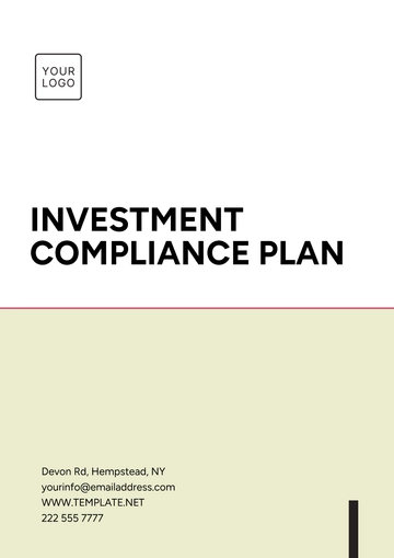 Free Investment Compliance Plan Template to Edit Online