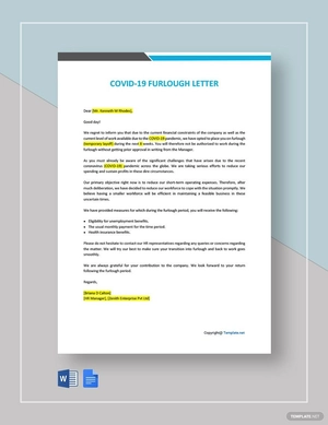 Coronavirus COVID-19 Furlough Letter Template