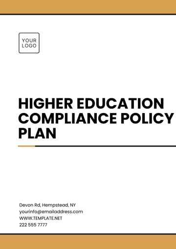 Free Higher Education Compliance Policy Plan Template to Edit Online
