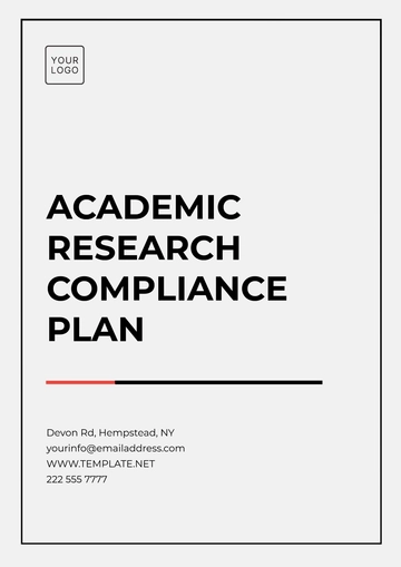 Free Academic Research Compliance Plan Template to Edit Online