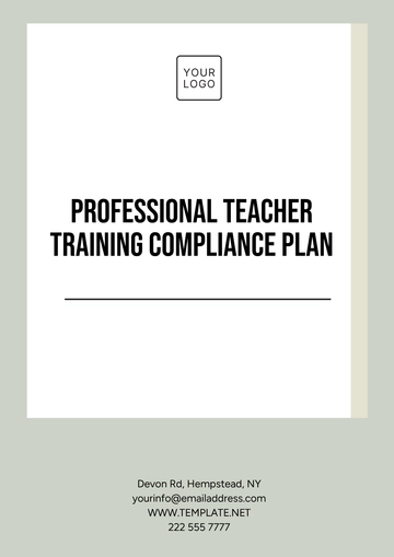 Free Professional Teacher Training Compliance Plan  Template to Edit Online