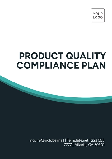 Free Product Quality Compliance Plan Template to Edit Online