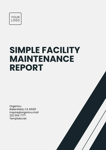 Free Simple Facility Maintenance Report Template to Edit Online