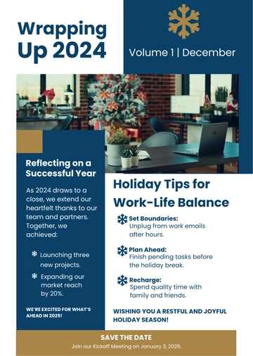 Free End-of-Year Corporate Newsletter Template to Edit Online