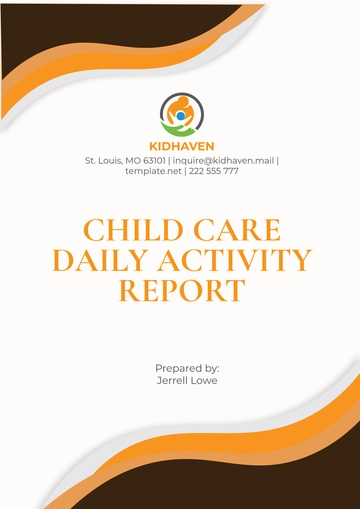 Free Child Care Daily Activity Report Template to Edit Online