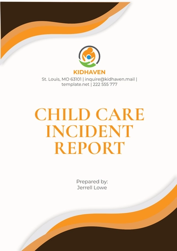 Free Child Care Incident Report Template to Edit Online