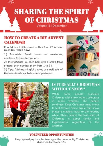 Free Christmas Newsletter Examples Template to Edit Online