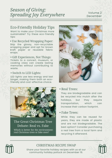 Free Holiday Newsletter Examples Template to Edit Online
