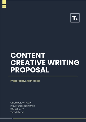 Free Content Creative Writing Proposal Template to Edit Online