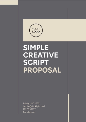 Free Simple Creative Script Proposal Template to Edit Online