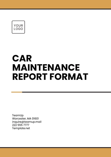 Free Car Maintenance Report Format Template to Edit Online