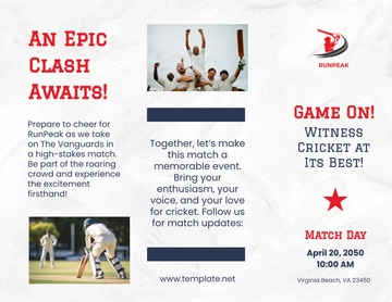 Free Cricket Promotional Brochure Template to Edit Online