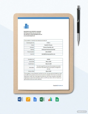 Blank Real Estate Quotation Template