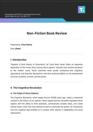 Free Non-Fiction Book Review Template to Edit Online
