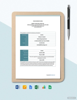 Basic Real Estate Quotation Template
