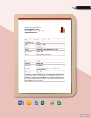 Real Estate Agent Quotation Template