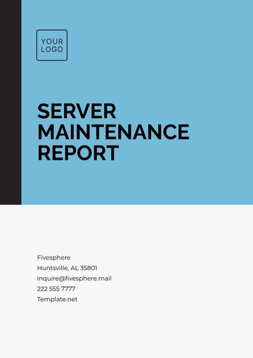 Free Server Maintenance Report Template to Edit Online