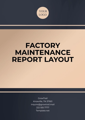 Free Factory Maintenance Report Layout Template to Edit Online