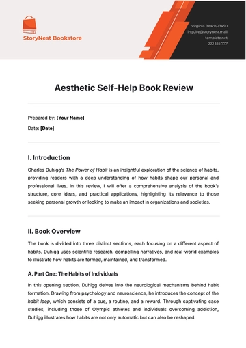 Free Aesthetic Self-Help Book Review Template to Edit Online