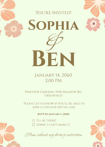 Free Simple RSVP Card Invitation Template to Edit Online