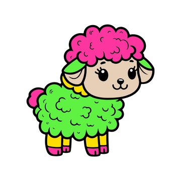 Free Colorful Sheep Clipart to Edit Online
