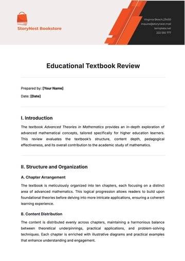Free Educational Textbook Review Template to Edit Online