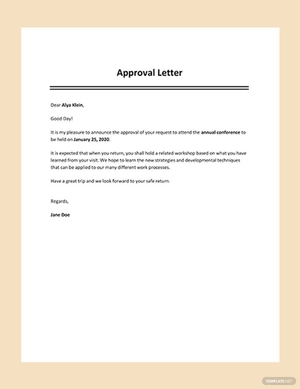 Approval Letter Template