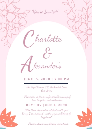 Free Elegant RSVP Card Invitation Template to Edit Online
