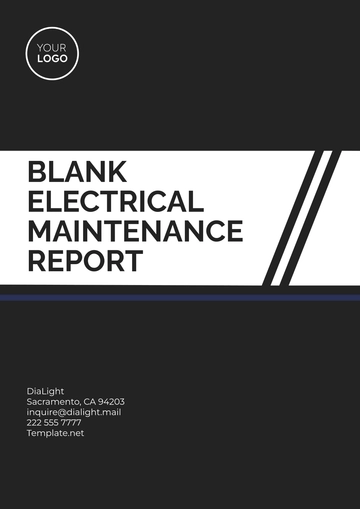 Free Blank Electrical Maintenance Report Template to Edit Online