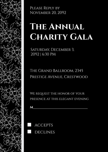 Free Formal RSVP Card Invitation Template to Edit Online