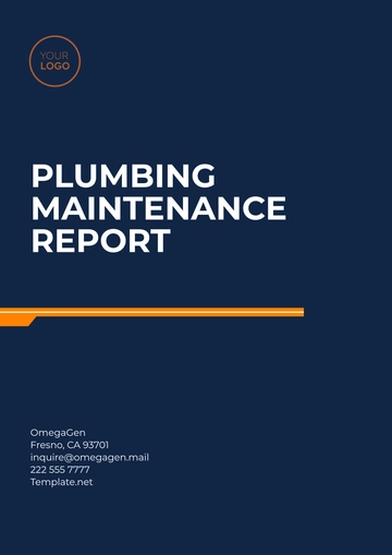Free Plumbing Maintenance Report Template to Edit Online