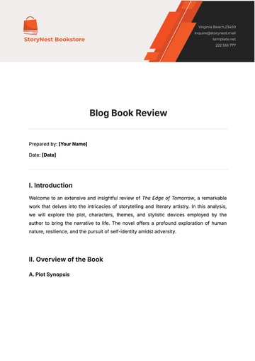 Free Blog Book Review Template to Edit Online