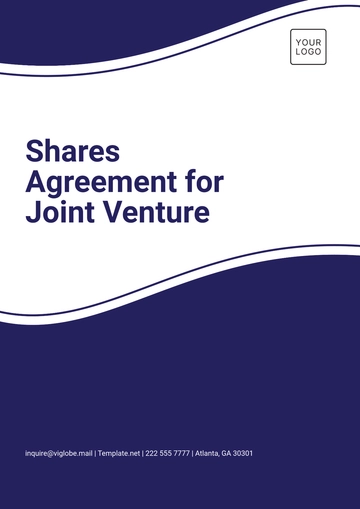 Free Shares Agreement for Joint Venture Template to Edit Online