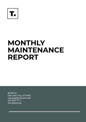 Free Monthly Maintenance Report Template to Edit Online