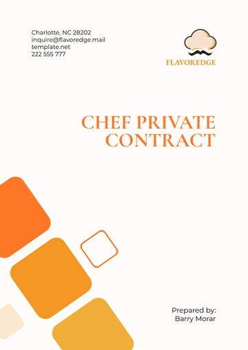 Free Chef Private Contract Template to Edit Online
