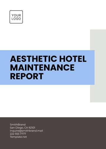 Free Aesthetic Hotel Maintenance Report Template to Edit Online