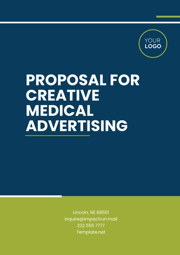 Free Proposal for Creative Medical Advertising Template to Edit Online