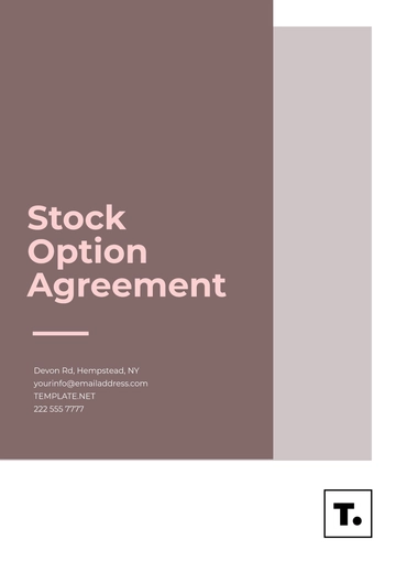 Free Stock Option Agreement Template to Edit Online
