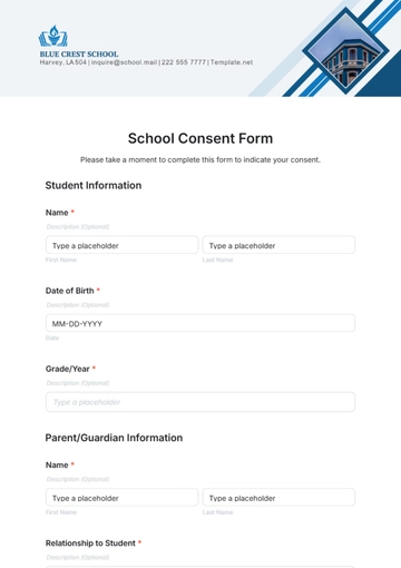 Free School Consent Form Template to Edit Online