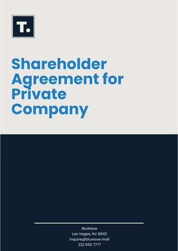 Free Shareholder Agreement for Private Company Template to Edit Online