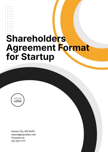Free Shareholders Agreement Format for Startup Template to Edit Online