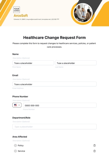 Free Healthcare Change Request Form Template to Edit Online